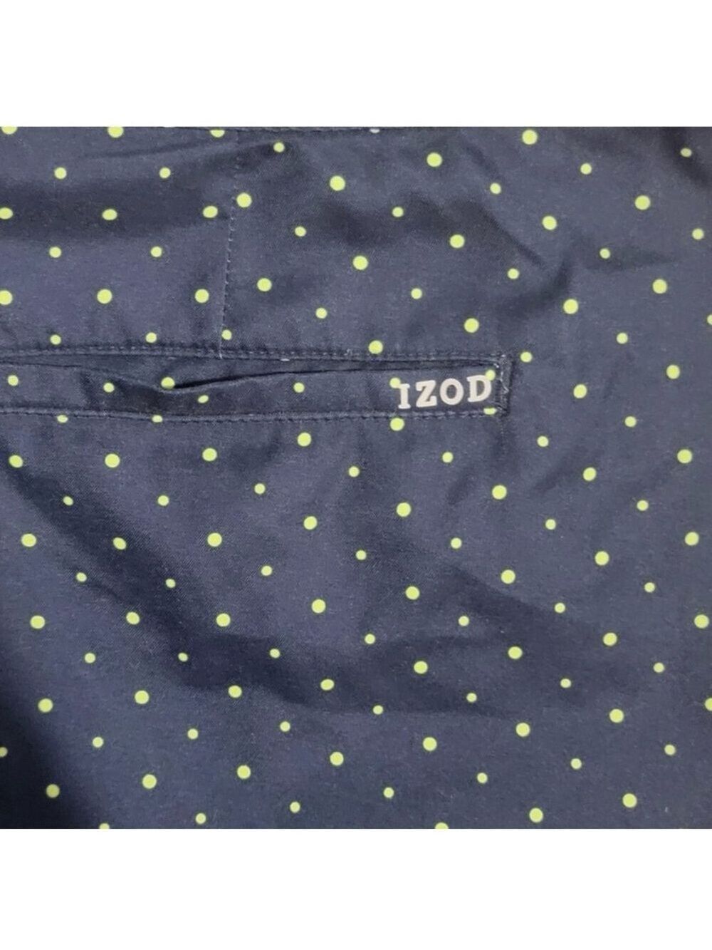 IZOD Golf Shorts Size 16 Blue Green Polka Dot - Picture 4 of 9